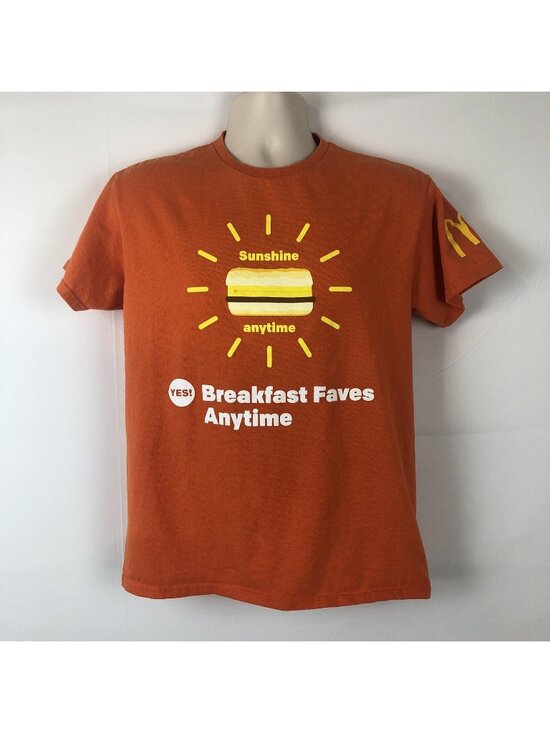 McDonald's Other - McDonalds Orange Employee Breakfast Anytime Delta TShirt DISCONTINUED Workwear